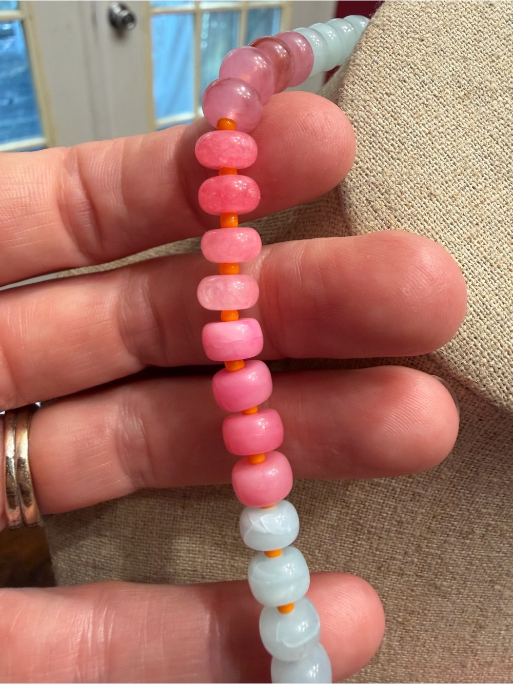 Park Lane Pink and Light Blue Beaded Necklace - Sherbet collection - Picture 2 of 3